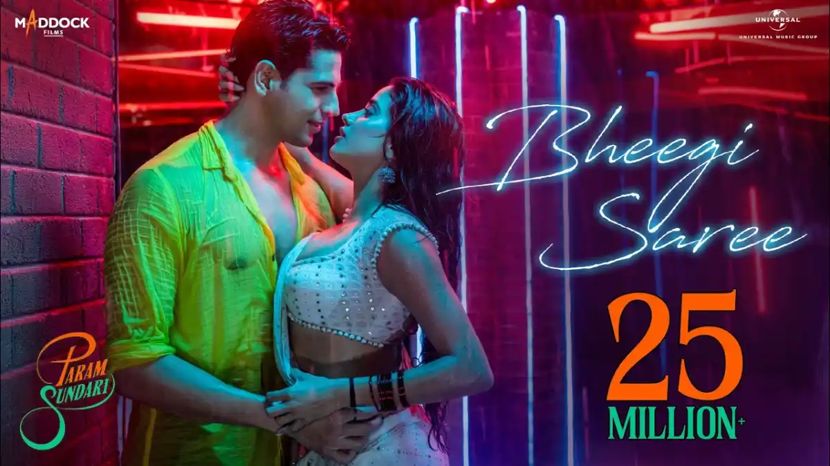 भीगी सड़ी Bheegi Saree Lyrics in Hindi – Param Sundari (2025)